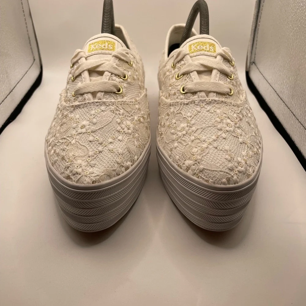 Keds Triple Decker crochet Elegant White Lace Women's Sneakers size 10